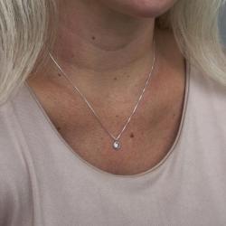 Gargantilha de Prata 925 Ponto de Luz 45cm